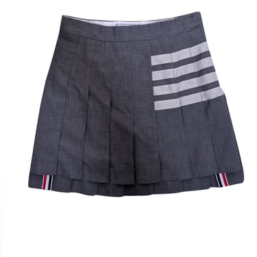 Thom Browne - Grey Pleated Mini Skirt Sz M