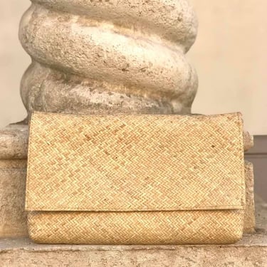 Rattan + Batik Clutch