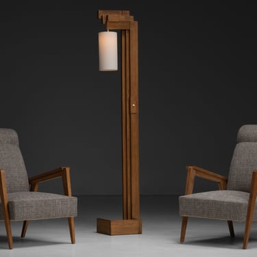 Constructivist Floor Lamp / Oak Compass Chairs