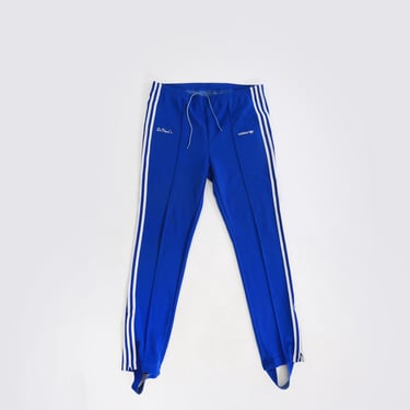 70s 80s Adidas Blue striped Tracksuit Pants stirrup 