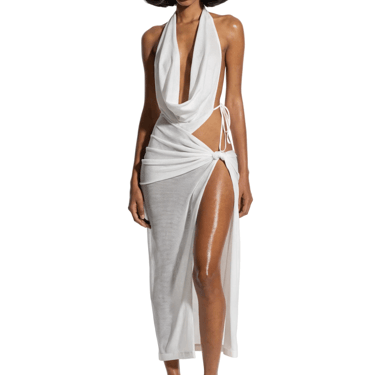 The Knot Gown In White Eco Mesh