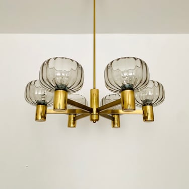 Beautiful Mid-Century Modern Brass Chandelier | 1960s 
