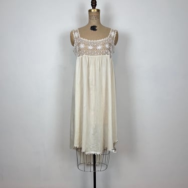 Vintage Edwardian Chemise | Antique White Lace Step In | 1910  Romper Nightgown 