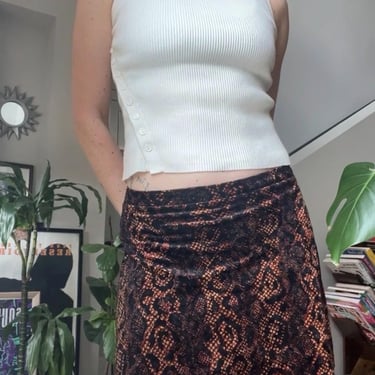 VTG 90s Betsey Johnson Snake Print Mini Skirt 