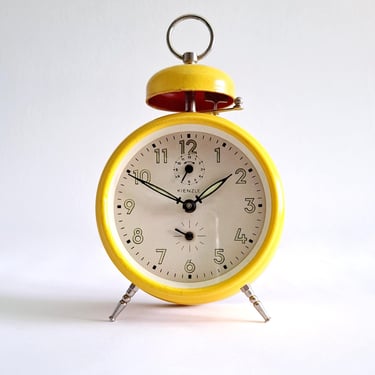 Kienzle Vintage Alarm Clock One Bell Germany 1960s Mid Century Style Mechanical 