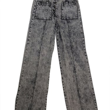 Ulla Johnson - Black Acid-Wash Belted High Rise Jeans Sz 0