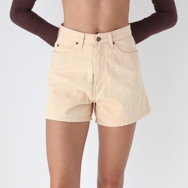 Cutest 80s Pastel Peach Denim High Waist Shorts 