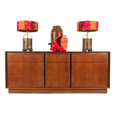 American Modernist 9-Drawer Walnut Dresser | Credenza by Dillingham