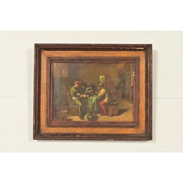 “Peasants Playing Cards” Reproduction Oil Painting by Adriaen Brouwer