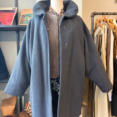 Romeo Gigli Navy Textured Puffer Jacket