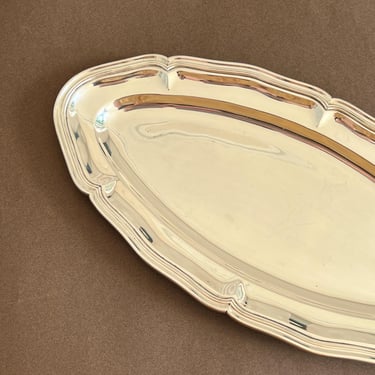 Vintage Silvertone Oval Alpaca Serving or Display Tray 