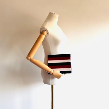 Vintage Valentino lucite leather clutch bag crossbody strap 