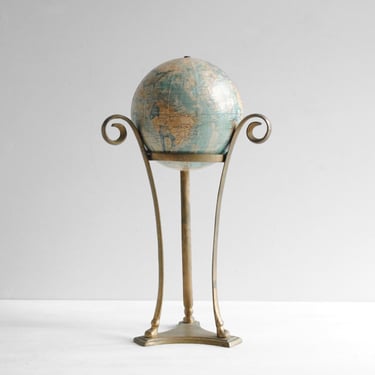 Vintage Tokyo Kyozai 1940s Globe on Brass Stand 5