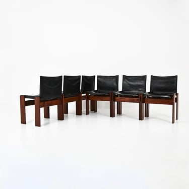 Monk Dining Chairs by Afra & Tobia Scarpa for Molteni, 1970s, Set of 6 