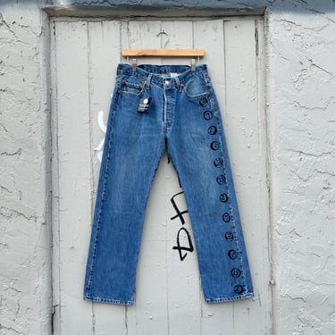 Pool Balls Printed Levis Denim, 33”