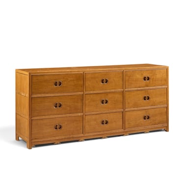 Michael Taylor for Baker Mid Century 9 Drawer Mahogany Lowboy Dresser - mcm 