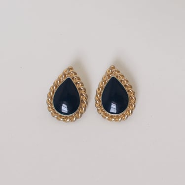 Vintage Midnight Teardrop Earrings