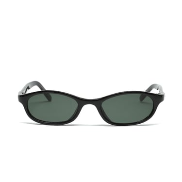 Authentic Vintage 90s Black Small Browline Frame Sunglasses 