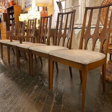 Broyhill Brasilia (set of 6) Walnut Dining Chairs, Circa 1960s - *Please ask for a shipping quote before you buy. 
