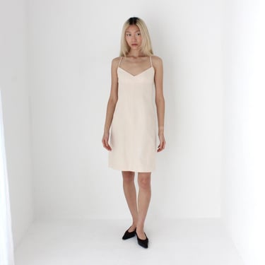 FUTURISM Y2K Narcisco Rodriguez Neutral Blush Tone Minimal Denim / Cotton Summer Dress 