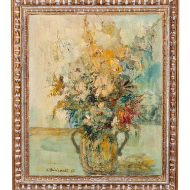 Floral Oil Painting Signed and dated 1965