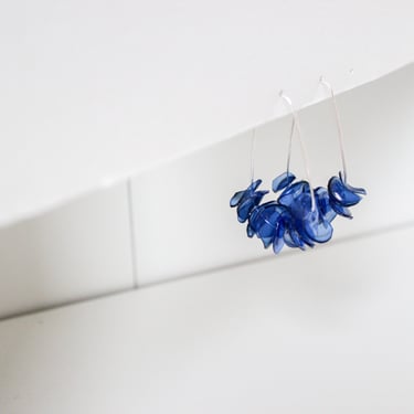 Sustainable Sterling Silver Blue Teardrop Earrings Handmade with 100% Recycled Materials | Sustainable Earrings | Light and Floral 