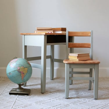 An Adorable Child's Desk + Chair in Eucalyptus