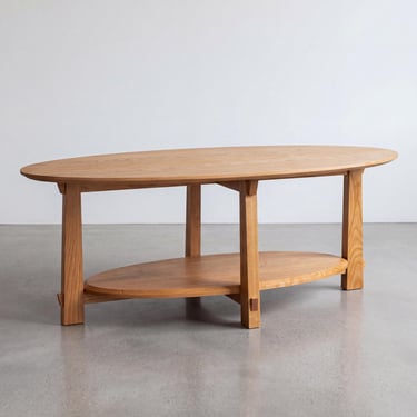 Enso Oval Coffee Table - Solid Wood Table Crafted in Ohio 