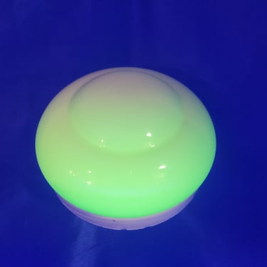 Vintage Uranium Glass Flush Mount Light 6.75 x 3.5