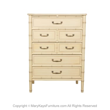 Vintage Henry Link Bamboo Highboy Tall Dresser 