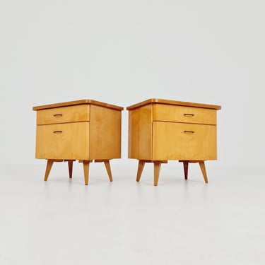 German Mid century nightstands/ bedside tables BY WK Möbel, 1960s Set of 2 
