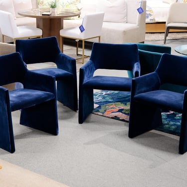 Set of 4 CB2 Foley Arm Dining Chairs