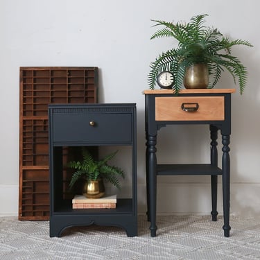 Mismatched Side Tables in Ash Gray