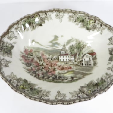 Vintage Johnson Bros Friendly Village Oval Vegetable Serving Bowl 