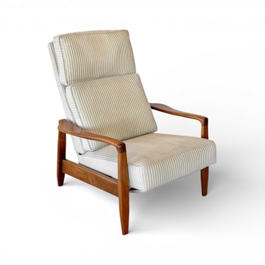 Walnut Mid Century Modern Reclining Lounge Chair