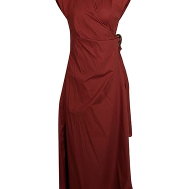 Scanlan Theodore - Burgundy Wrap Midi Dress Sz 2