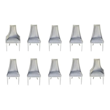Caracole Modern Gray Tall Order Dining Chairs Set of 10