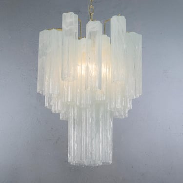Italian chandelier Tronchi Ø45 cm - White Alabaster Glass Hand-blown Italy - Vintage Style 