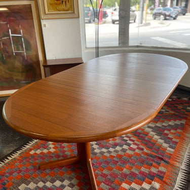 Danish Teak Round to Oval Dining Table by Benny Linden