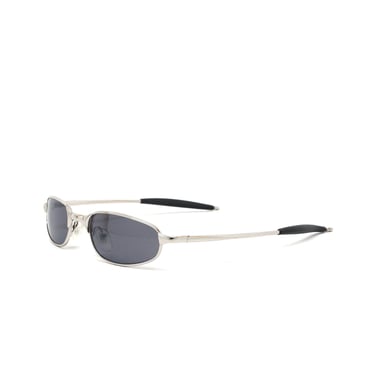 True Vintage 90s Wraparound Deadstock Silver Oval Sunglasses 
