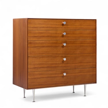 George Nelson for Herman Miller Model 5240 Mid Century Thin Edge Walnut Highboy Dresser - mcm 