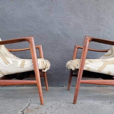 Pair Teak Danish Modern Lounge Chairs by Adopf Telling & Rolf Rastad 