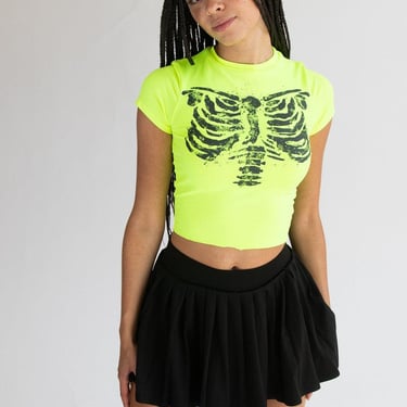 Neon Ribcage Crop T-Shirt 