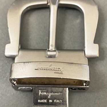 Vintage Salvatore Ferragamo Belt Buckle - Silver Tone 