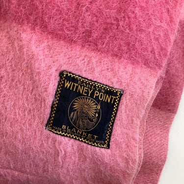 Vintage Pink Wool Early's Witney Point Blanket / Four Points / Made in England 
