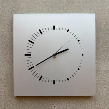 Vintage Dario Serio NAVA Milano Time Square Zen Wall Clock Aluminum Postmodern Space Age 