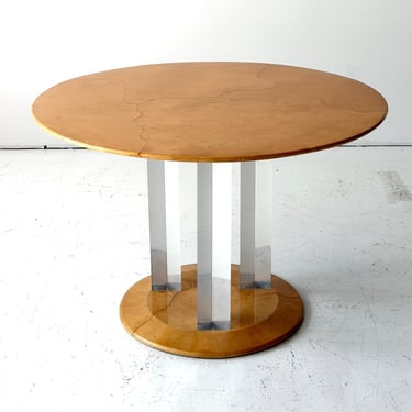 Goatskin + Lucite Circle Dining Table