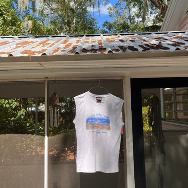 Vintage cotton Harley Davidson tank / Harley Davidson muscle tank / white vintage Harley Davidson tank 