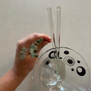 Vintage Collection 14 Clear Glass 6” Mid Century Era Swizzle Stir Sticks | 50s-70s, Retro Barware, Kitsch Cocktail Stirrers, Lounge, Party 