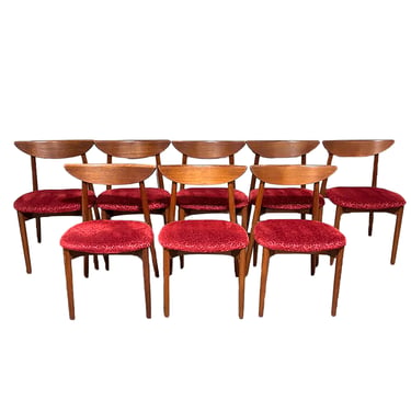 Harry Ostergaard Set of 8 Danish Teak Side Dining Chairs for Randers